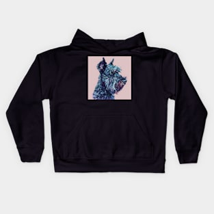 Kerry Blue Terrier in 70's Kids Hoodie